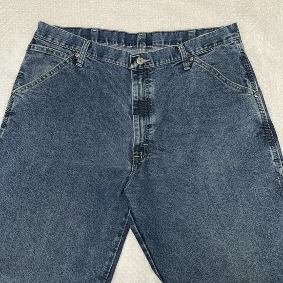 Men's Authentic Wrangler Denim Jeans Carpenter Painter Style Waist 36 Inseam 32 - Picture 9 of 16